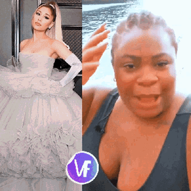ariana grande and a woman in a black tank top
