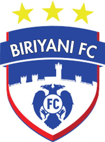 a logo for biryani fc shows a castle and a bird