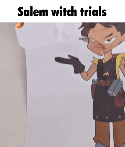 a picture of a cartoon character with the words salem witch trials above it
