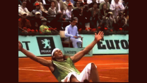 Rafael Nadal Happy GIF - Rafael Nadal Happy Laying On The Clay GIFs