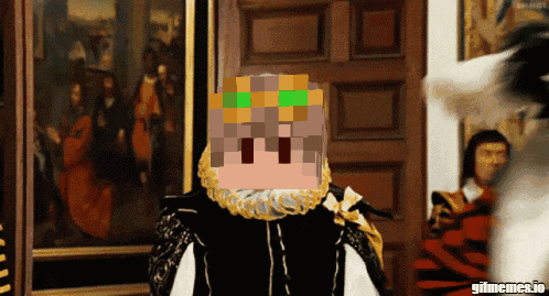a gif meme of a man with a beard and a king 's head