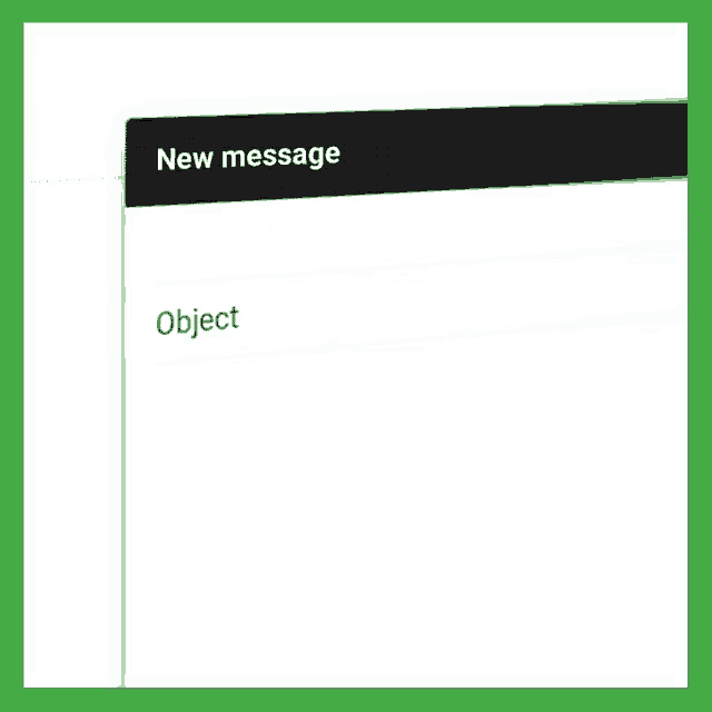 a computer screen shows a new message with an email address