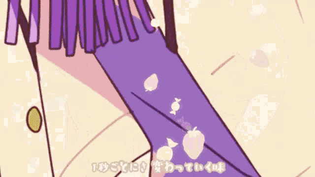 a cartoon character in a purple jacket and scarf is standing in front of a mirror