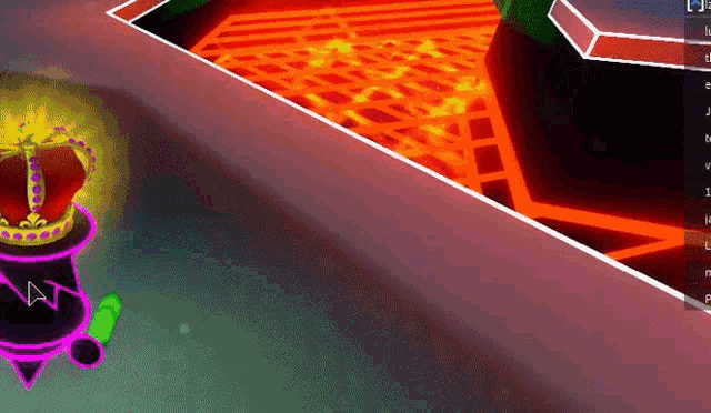 a crown is floating in the air in a video game with a red background .
