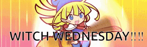 a picture of a witch with the words witch wednesday written below her