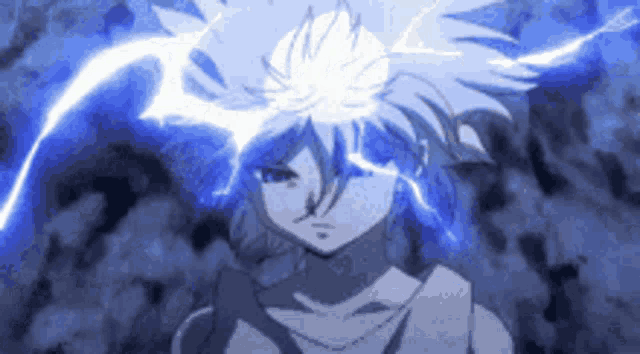 a person with a lightning bolt coming from their head .
