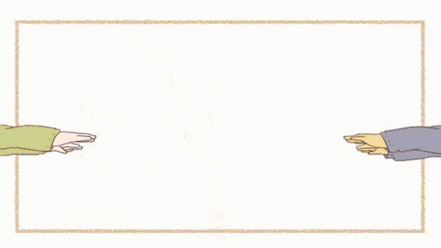 a drawing of two anime characters holding hands