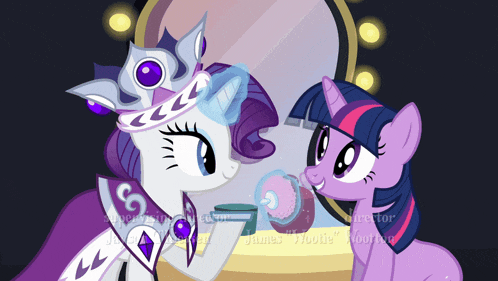 twilight sparkle and rarity from my little pony are looking at each other