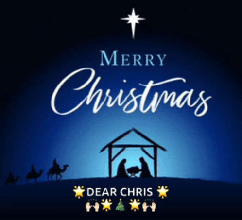 a christmas card with a nativity scene and the words merry christmas