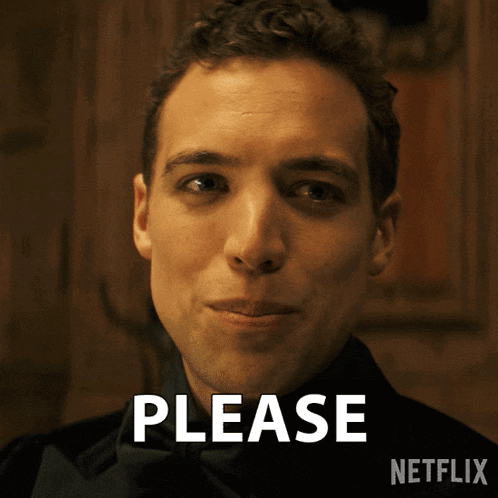 a man in a tuxedo says please in front of a netflix advertisement