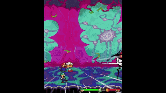 a screenshot of a video game with mario and luigi