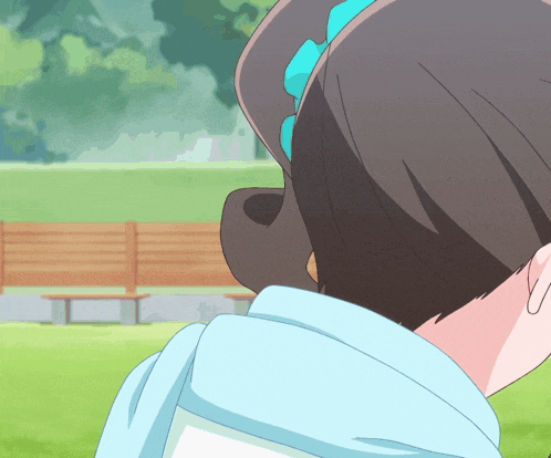 a girl with a blue headband on her head