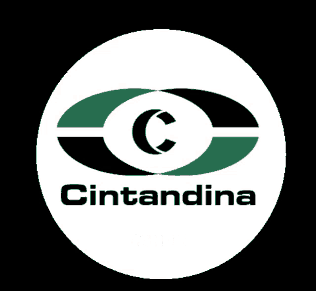 a black and green logo for cintadina with a white circle