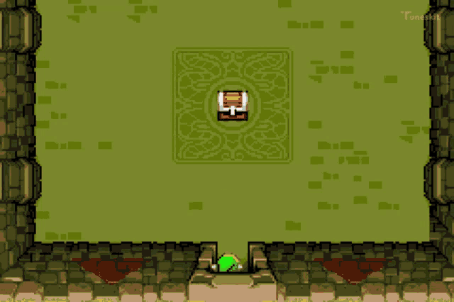 a screenshot of a video game shows a warrior and a link