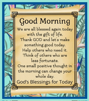 a good morning message with a floral background