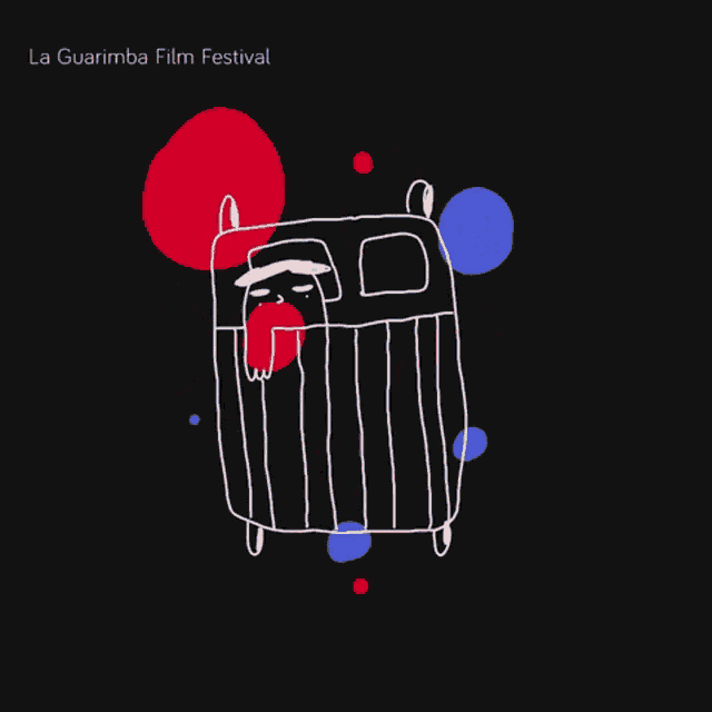 a poster for the la guarimba film festival with a drawing of a man in a cage