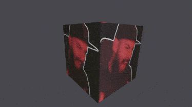 a picture of a man with a beard wearing a hat with the letter l on it