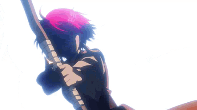 a girl with red hair is holding a sword and says " she 's just a little girl "