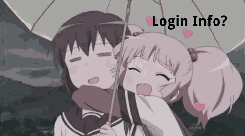 two anime girls are hugging each other under an umbrella in the rain .