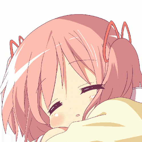 a drawing of a girl with pink hair and cat ears sleeping