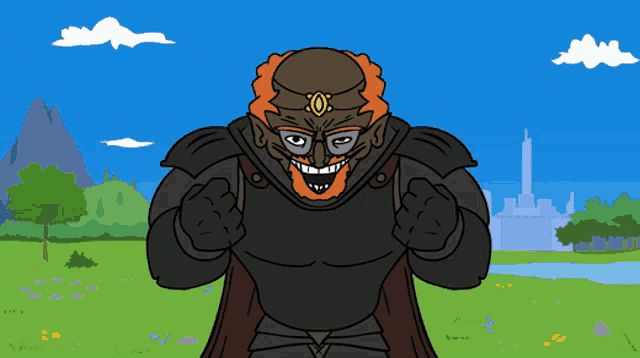 a cartoon drawing of a man with a beard wearing a mask and sunglasses
