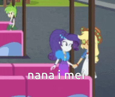 a cartoon of a girl holding another girl 's hand with nana i mei written in the corner