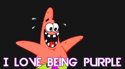 Patrick Star I Love Being Purple GIF - Patrick Star I Love Being Purple Spongebob GIFs