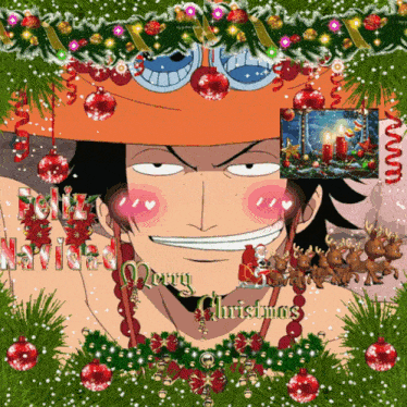 a christmas card with a cartoon character and the words merry christmas on the bottom