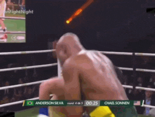 anderson silva and chael sonnen are fighting in a boxing match