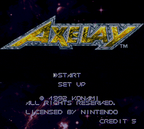 a video game called axelay start set up screen