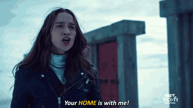 a woman says your home is with me on a ctv sci-fi channel advertisement