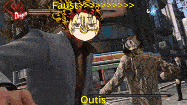 a video game screen shows a character named faust