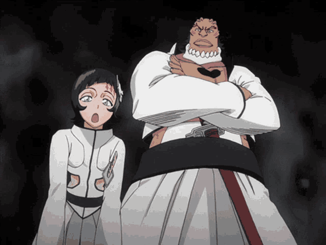 a man and a woman are standing next to each other