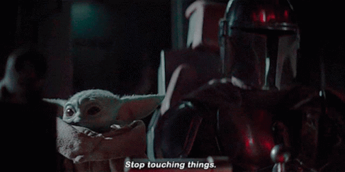 Stop Touching Things Baby Yoda GIF - Stop Touching Things Baby Yoda Cute GIFs