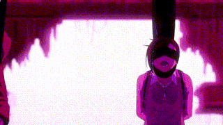 a girl in a school uniform is hanging from a pole in a cave .