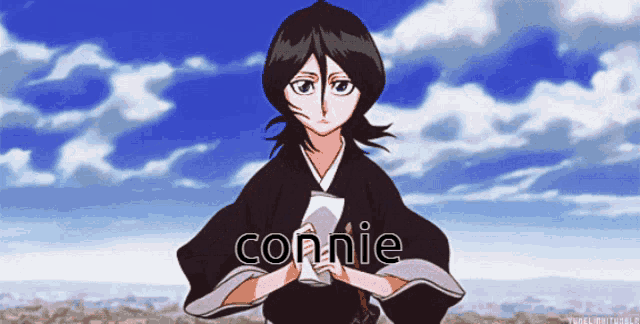 a picture of a girl with the name connie written on it