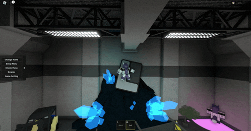 a screenshot of a video game shows a character laying on a pile of blue crystals