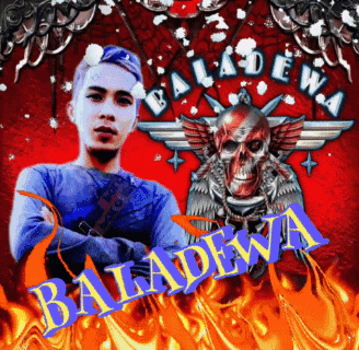 a poster with a man and a skull and the words baladewa