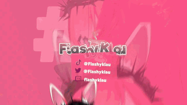 a girl with bunny ears and the word flashy klau