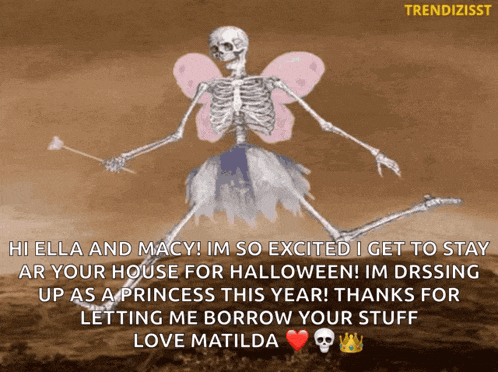a skeleton is dressed as a fairy with a wand