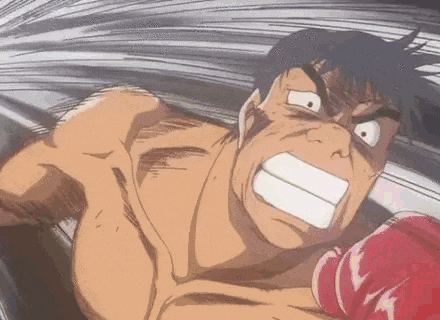 a cartoon of a man wearing boxing gloves is being punched in the face .