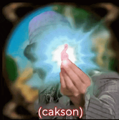 a cartoon drawing of a person giving a thumbs up with the word " cakson " below them