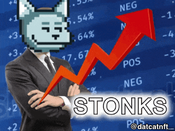 a man in a suit stands in front of a graph that says stonks on it