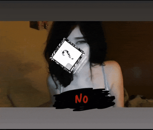a black and white photo of a woman with the word no on the bottom