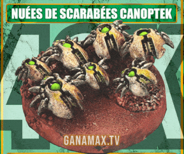 a poster for nues de scarabees canoptek has a picture of spiders