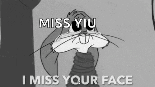 bugs bunny is crying and says `` i miss your face '' .