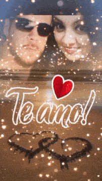 a picture of a man and a woman with the words te amo written above them