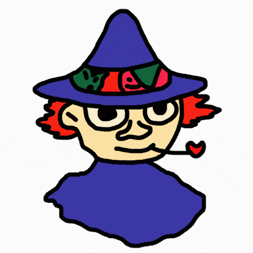 a cartoon drawing of a man wearing a hat and smoking a pipe