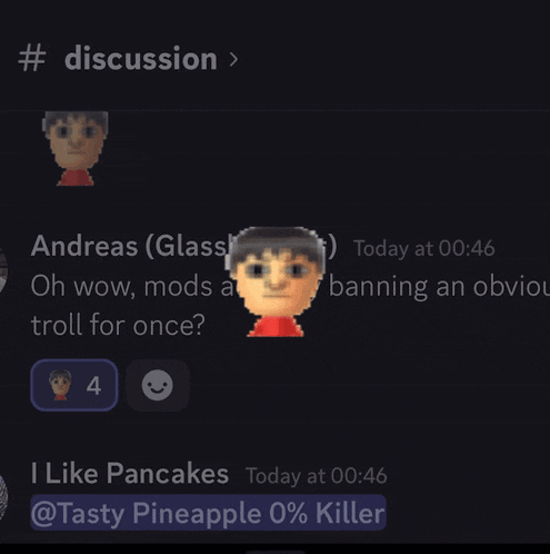a screenshot of a conversation between andreas glass and killer