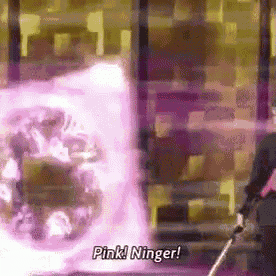 a person is holding a sword and saying pink ! nigger !